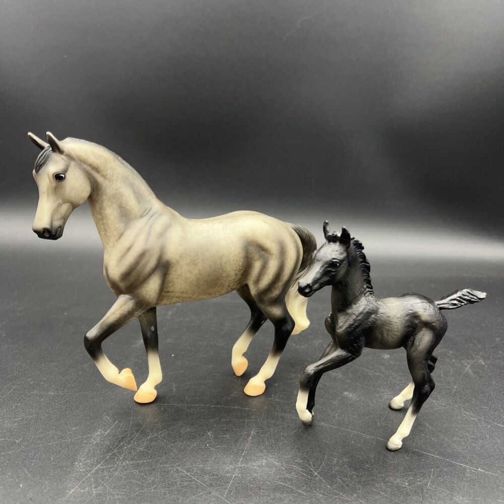 Breyer Horse 62008 Classic Dappled Grey Warmblood Stallion & Foal Retired